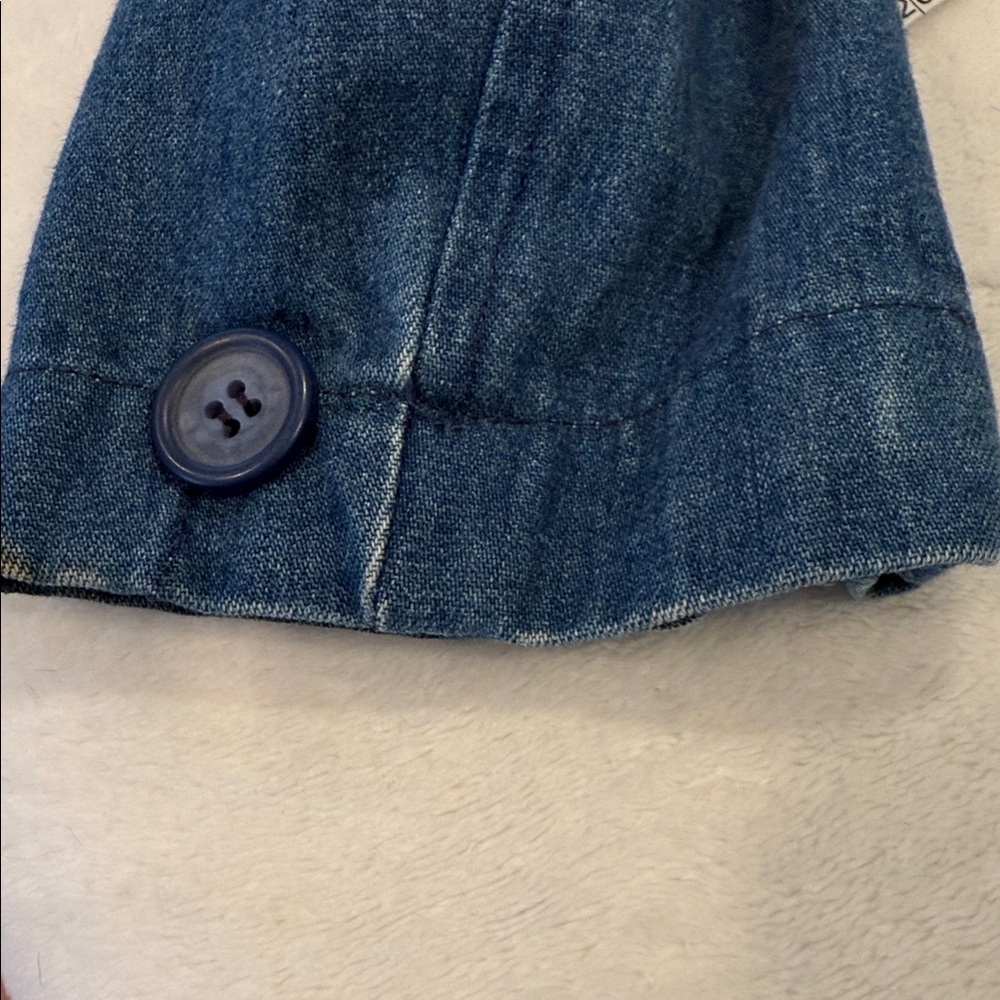 Talbots Cotton Denim Jeans Jacket double button up notched collar pockets SZ SM - Picture 10 of 11